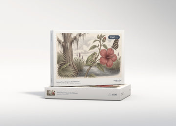 Green Tree Frog on the Hibiscus jigsaw puzzle - gift box