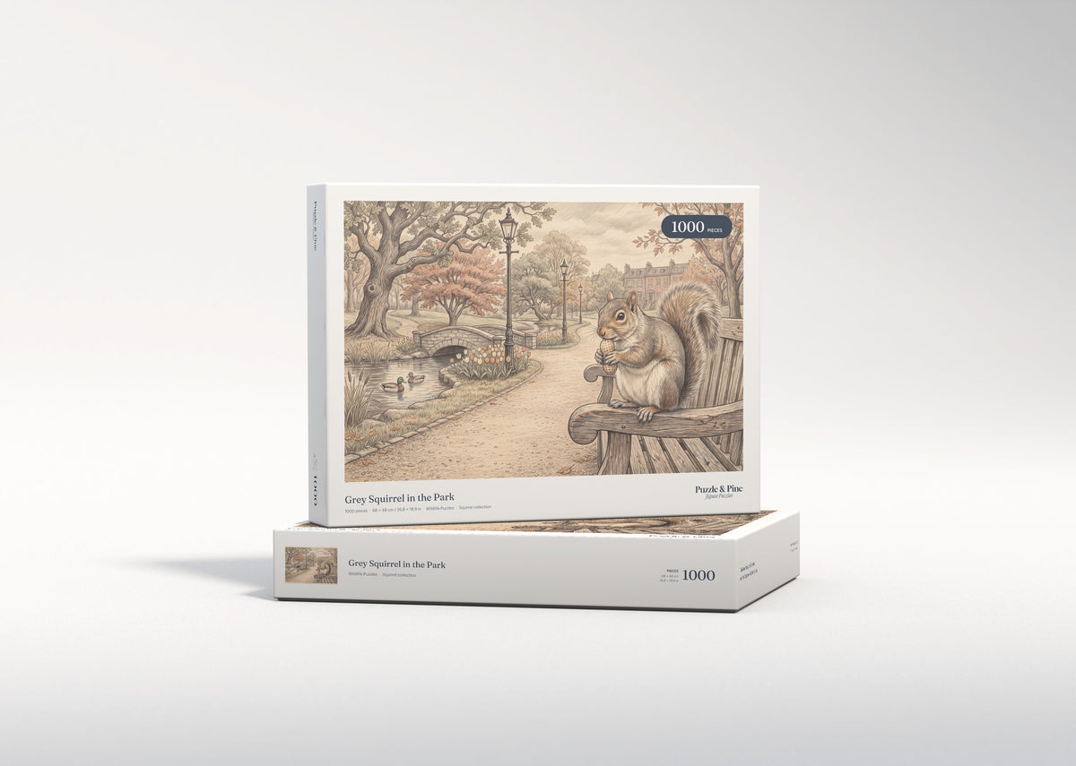 Grey Squirrel in the Park jigsaw puzzle - gift box
