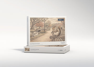 Grey Squirrel in the Park jigsaw puzzle - gift box