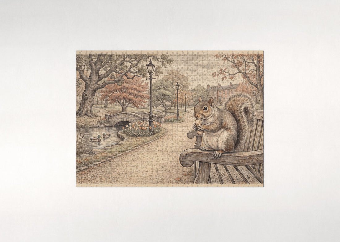Grey Squirrel in the Park jigsaw puzzle - gift box
