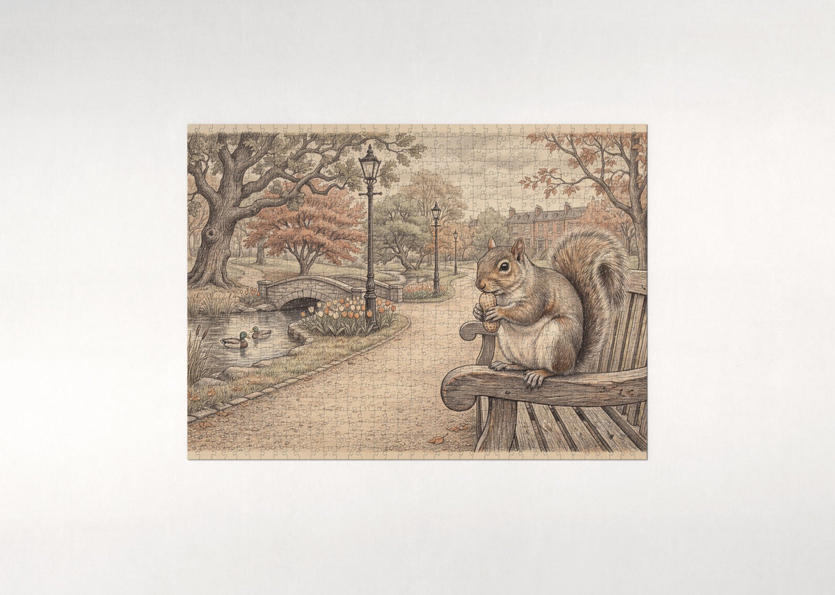 Grey Squirrel in the Park jigsaw puzzle - flat puzzle