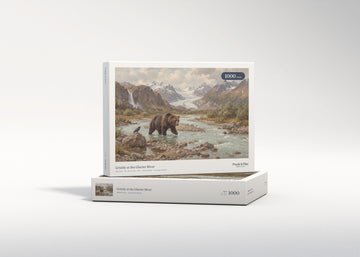 Grizzly at the Glacier River jigsaw puzzle - gift box