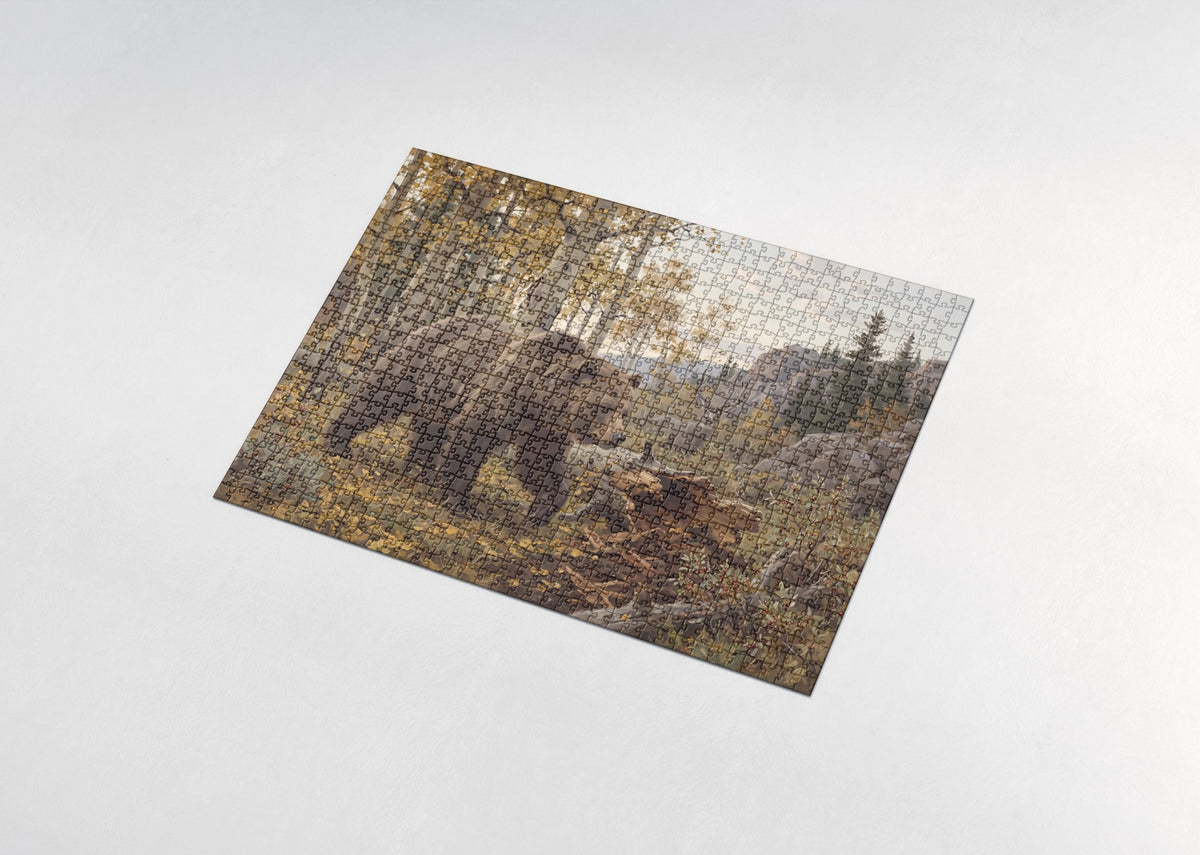 Grizzly in the Autumn Aspens jigsaw puzzle - assembled puzzle