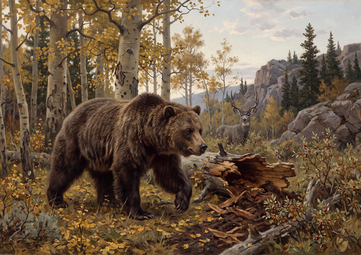 Grizzly in the Autumn Aspens jigsaw puzzle