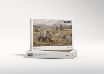 Grizzly in the Yellowstone Meadow jigsaw puzzle - gift box