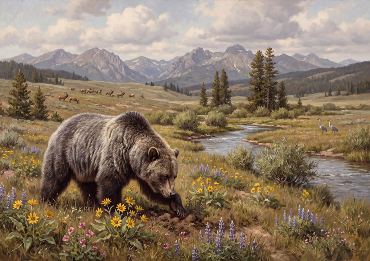 Grizzly in the Yellowstone Meadow jigsaw puzzle