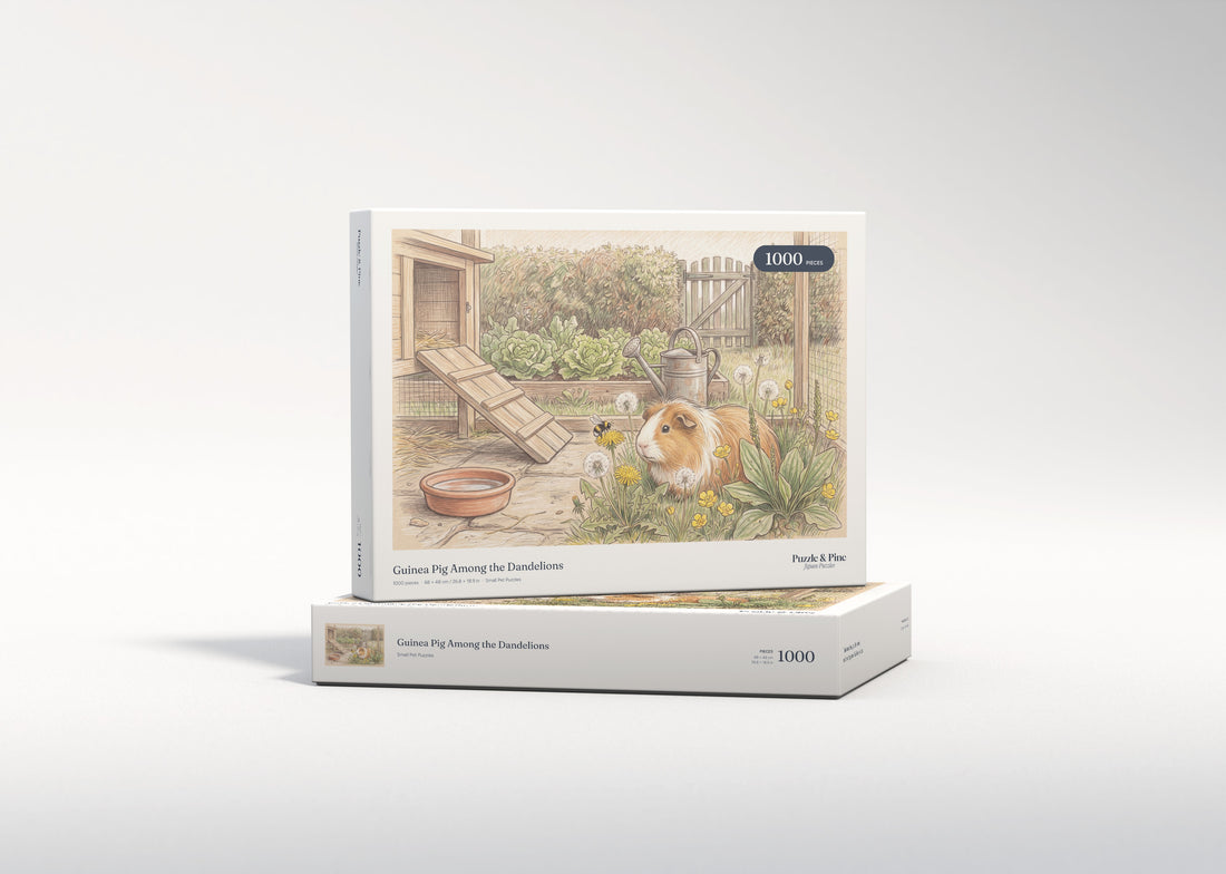 Guinea Pig Among the Dandelions jigsaw puzzle - gift box