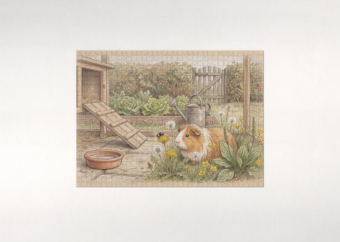 Guinea Pig Among the Dandelions jigsaw puzzle - gift box