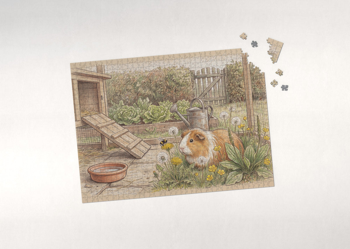 Guinea Pig Among the Dandelions jigsaw puzzle - puzzle with loose pieces