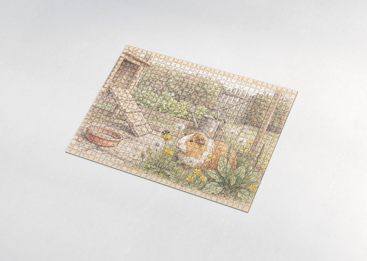 Guinea Pig Among the Dandelions jigsaw puzzle - assembled puzzle
