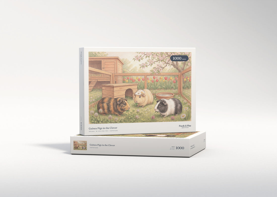 Guinea Pigs in the Clover jigsaw puzzle - gift box