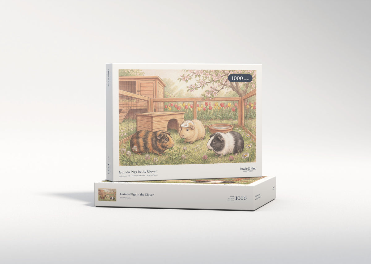 Guinea Pigs in the Clover jigsaw puzzle - gift box
