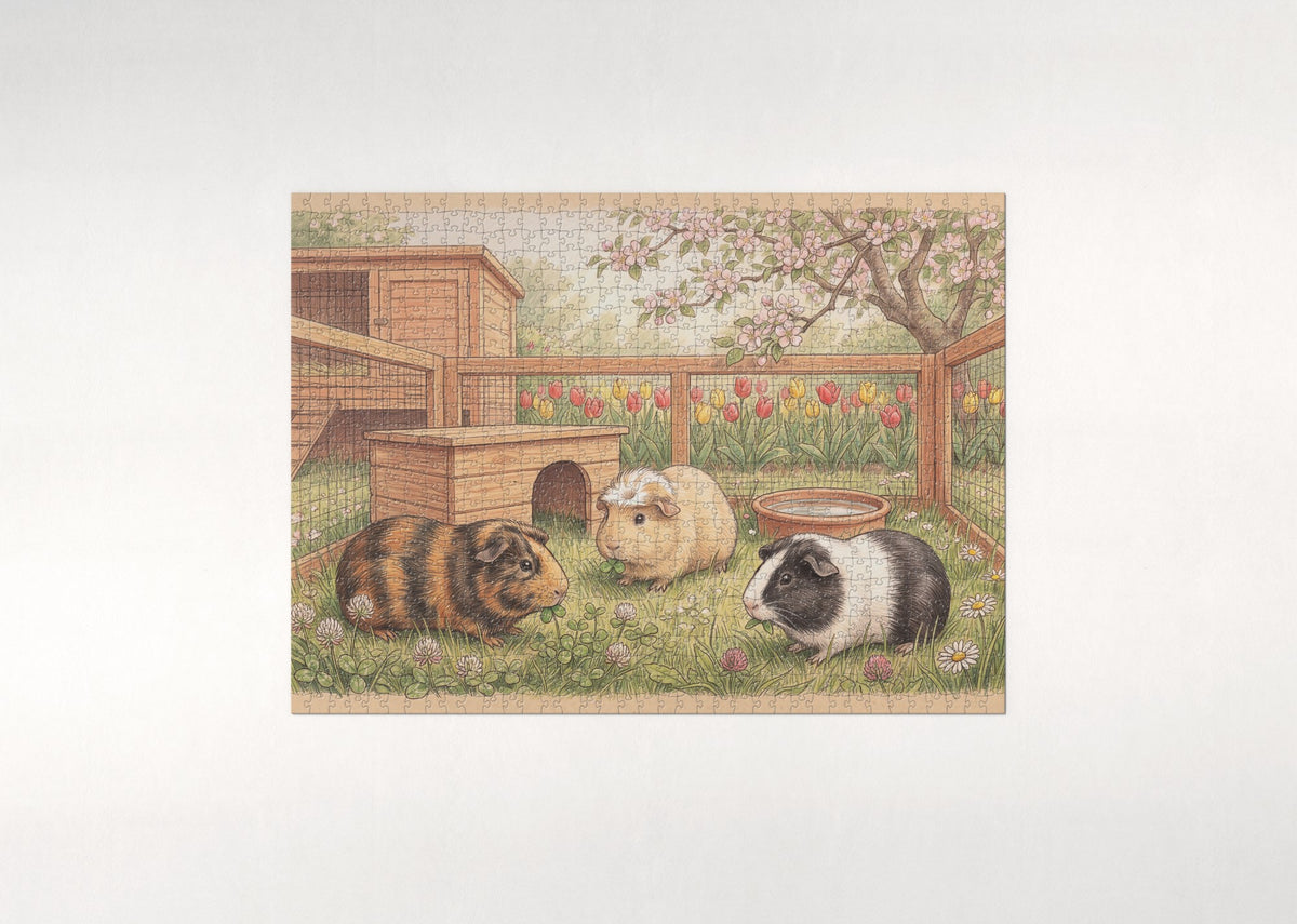 Guinea Pigs in the Clover jigsaw puzzle - flat puzzle