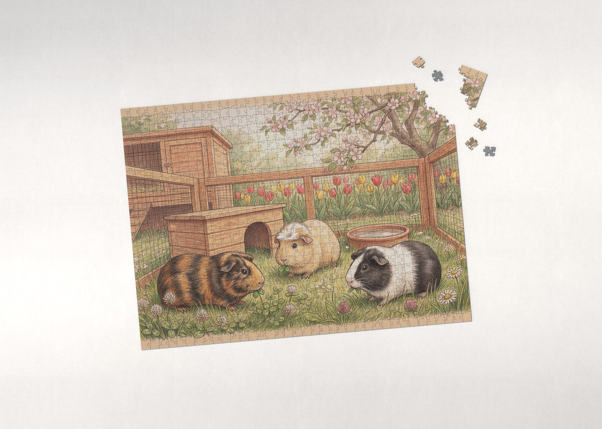Guinea Pigs in the Clover jigsaw puzzle - puzzle with loose pieces