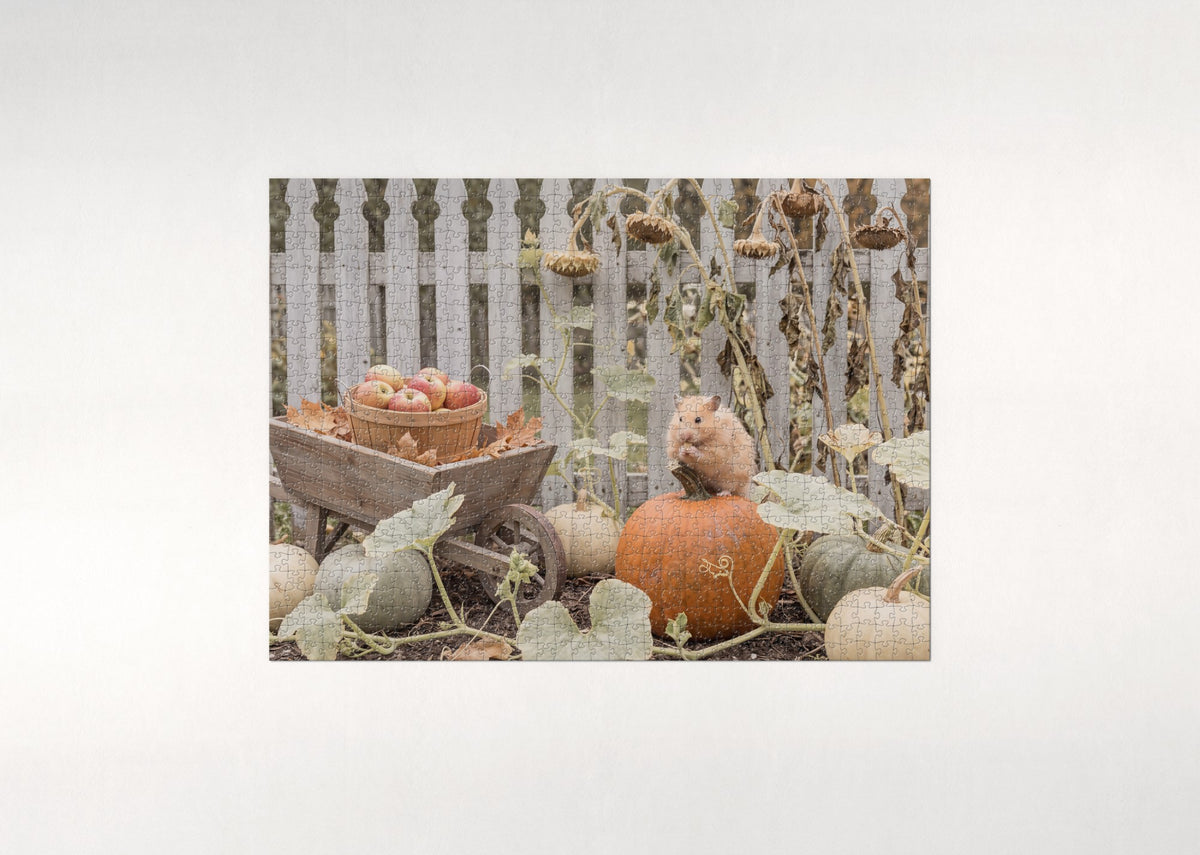 Hamster in the Pumpkin Patch jigsaw puzzle - flat puzzle