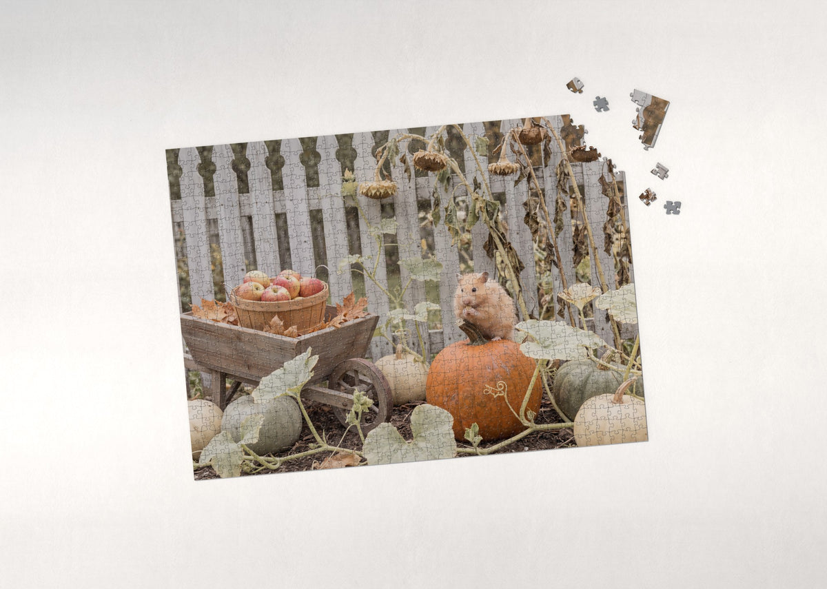 Hamster in the Pumpkin Patch jigsaw puzzle - puzzle with loose pieces