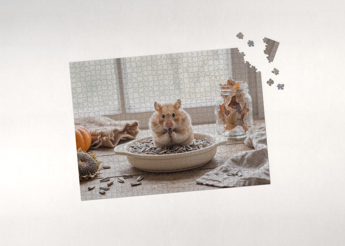 Hamster in the Sunflower Seeds jigsaw puzzle - puzzle with loose pieces