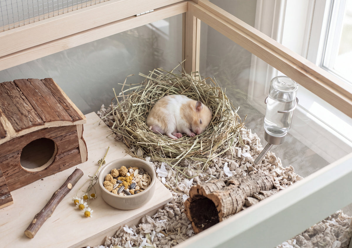 Hamster Sleeping in the Hay Nest jigsaw puzzle