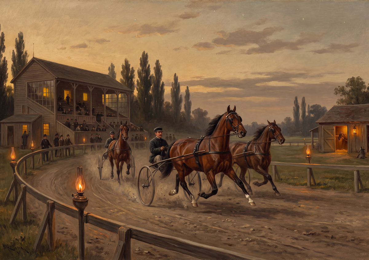 Harness Racing at Dusk jigsaw puzzle