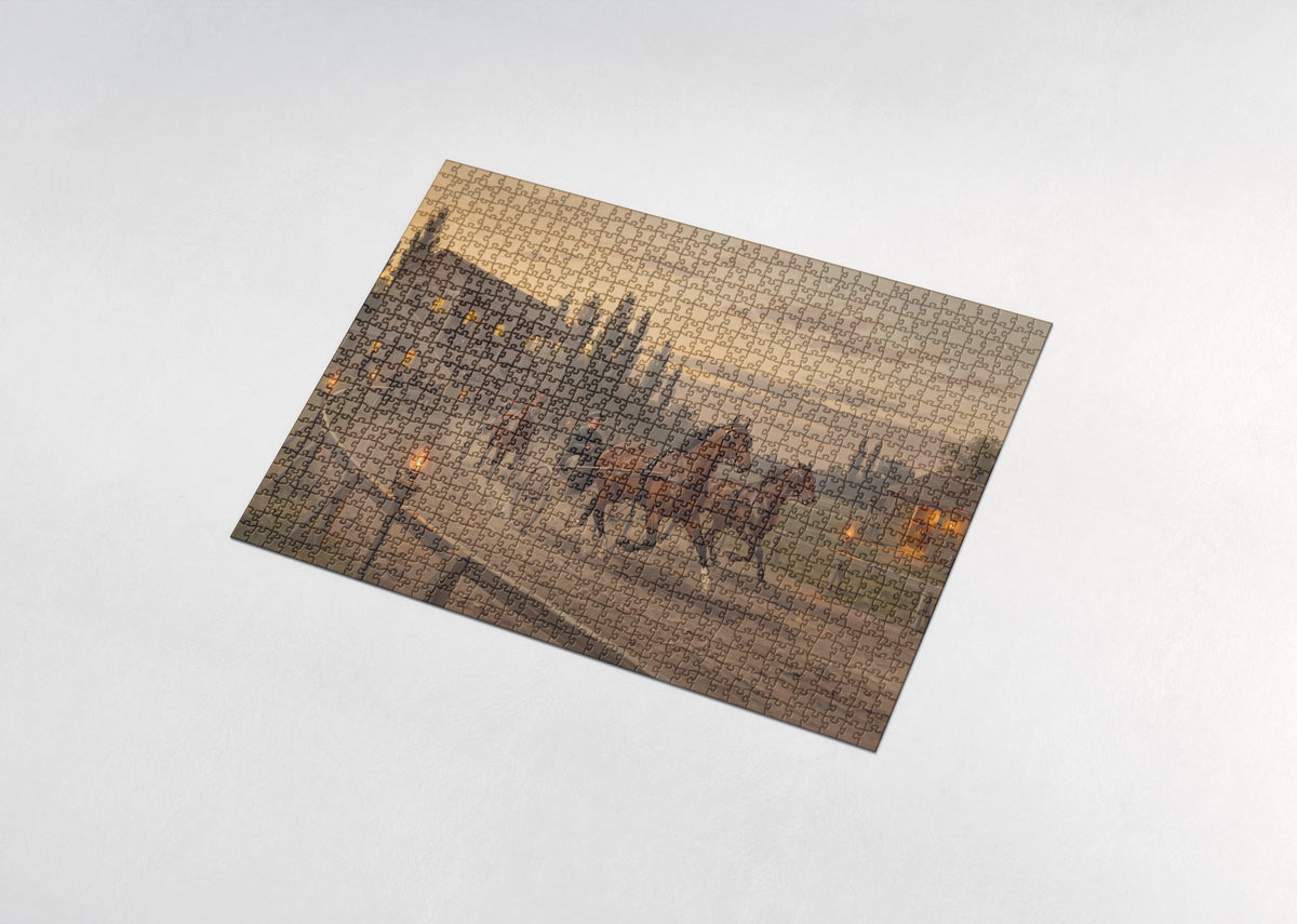Harness Racing at Dusk jigsaw puzzle - assembled puzzle
