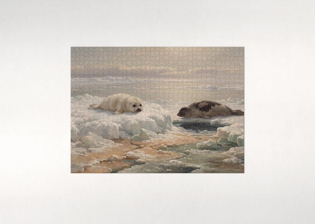 Harp Seal Pup on the Ice Floe jigsaw puzzle - gift box