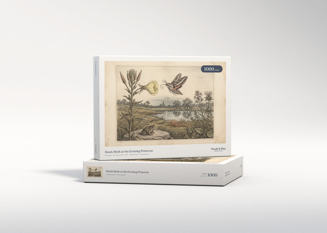 Hawk Moth at the Evening Primrose jigsaw puzzle - gift box