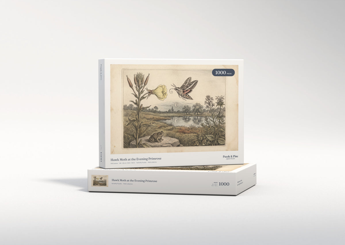 Hawk Moth at the Evening Primrose jigsaw puzzle - gift box