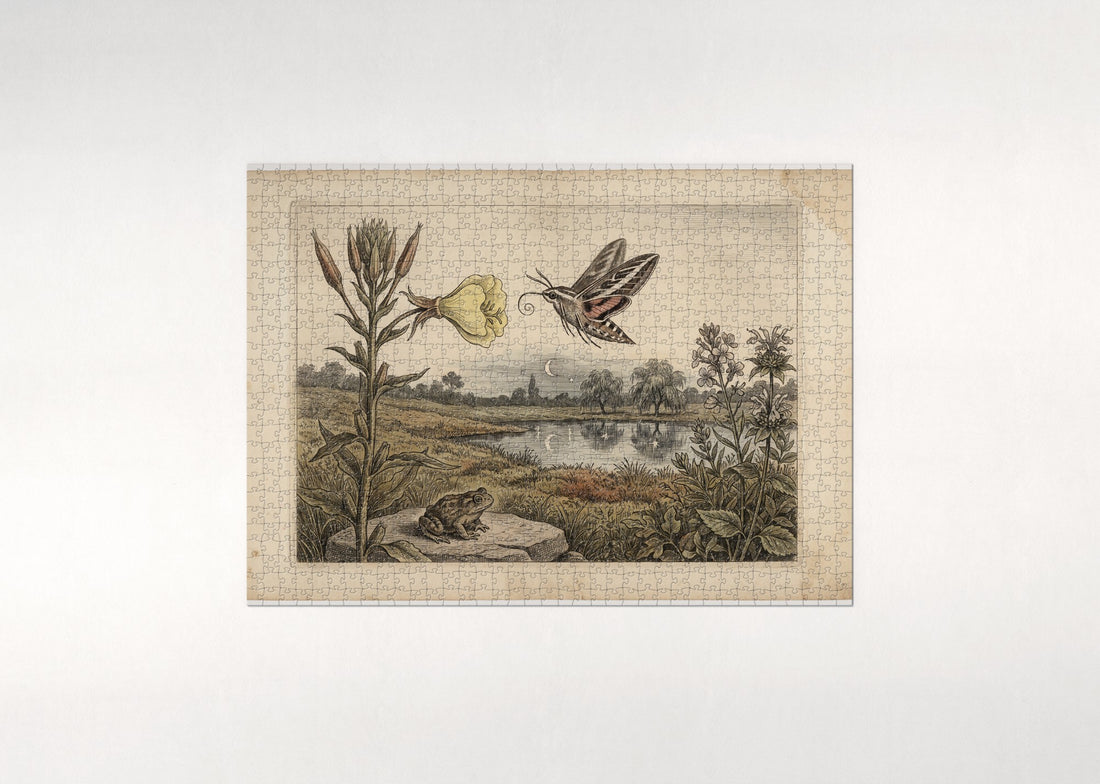 Hawk Moth at the Evening Primrose jigsaw puzzle - gift box