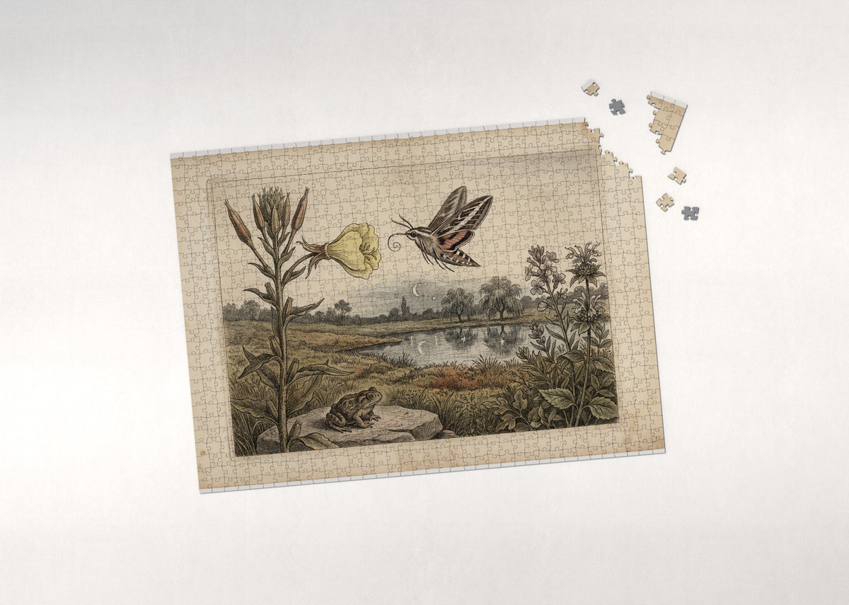 Hawk Moth at the Evening Primrose jigsaw puzzle - puzzle with loose pieces