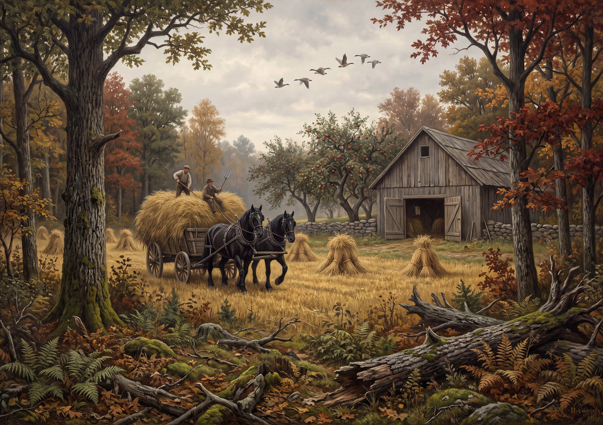 Hay Wagon Team at the Harvest jigsaw puzzle