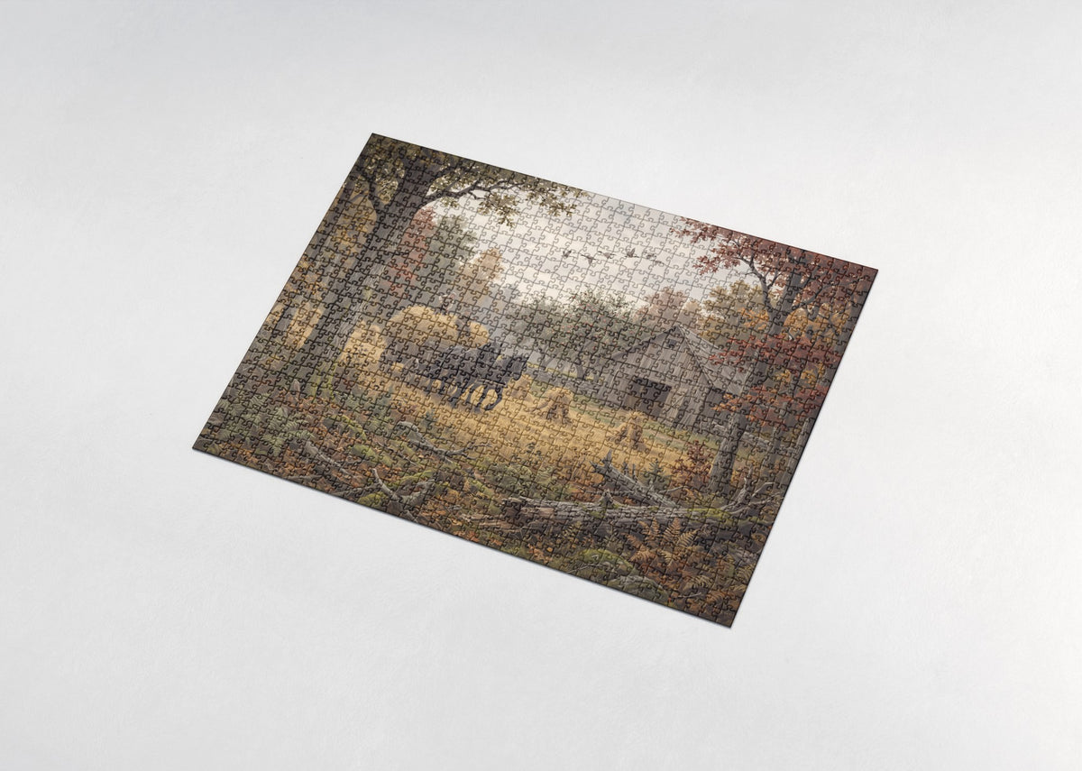 Hay Wagon Team at the Harvest jigsaw puzzle - assembled puzzle