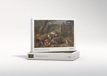 Hedgehog Among the Mushrooms jigsaw puzzle - gift box