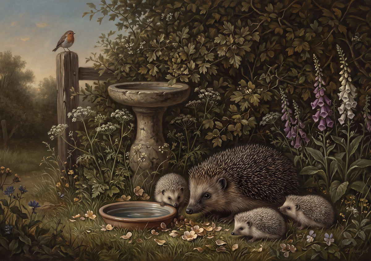Hedgehog Family at the Hedge jigsaw puzzle
