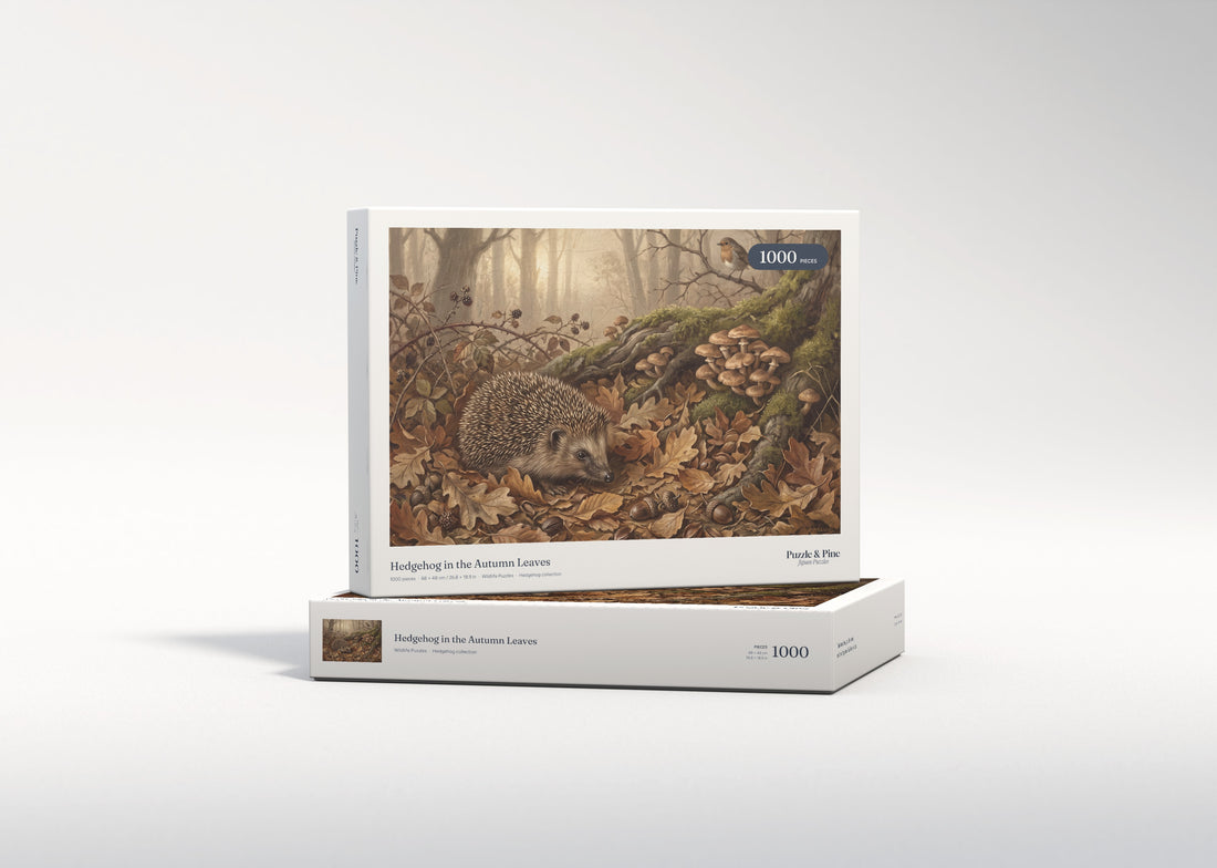 Hedgehog in the Autumn Leaves jigsaw puzzle - gift box