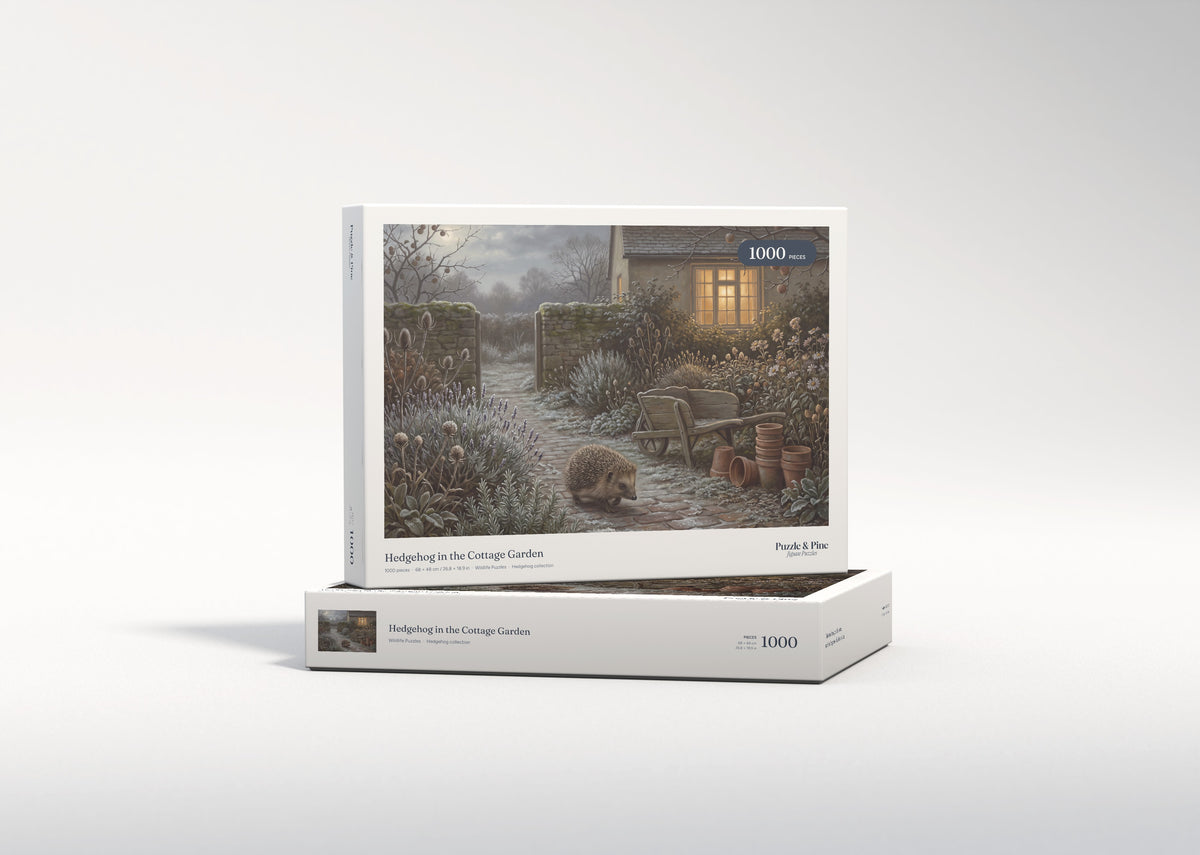 Hedgehog in the Cottage Garden jigsaw puzzle - gift box