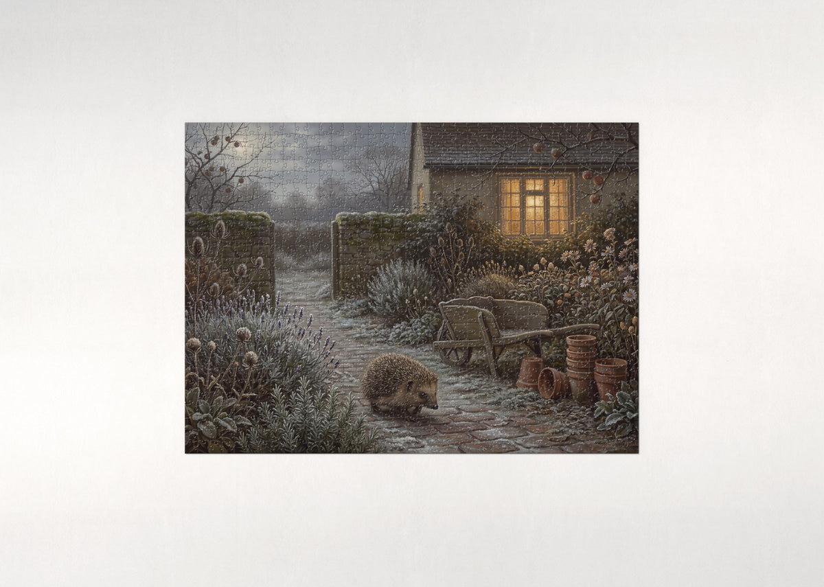Hedgehog in the Cottage Garden jigsaw puzzle - flat puzzle