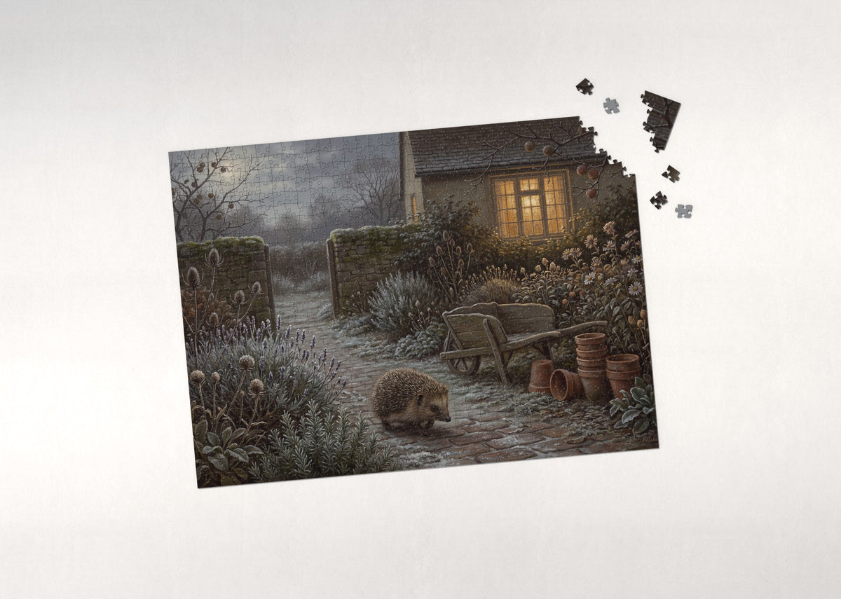 Hedgehog in the Cottage Garden jigsaw puzzle - puzzle with loose pieces