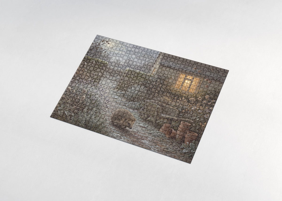 Hedgehog in the Cottage Garden jigsaw puzzle - assembled puzzle