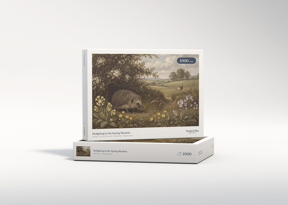 Hedgehog in the Spring Meadow jigsaw puzzle - gift box