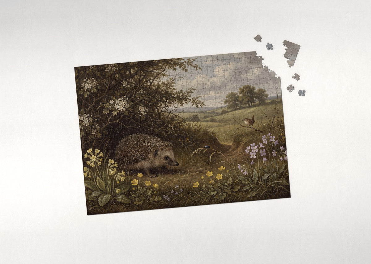 Hedgehog in the Spring Meadow jigsaw puzzle - puzzle with loose pieces