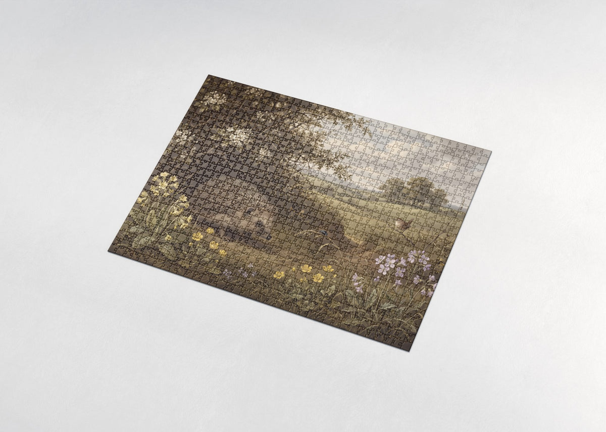 Hedgehog in the Spring Meadow jigsaw puzzle - assembled puzzle