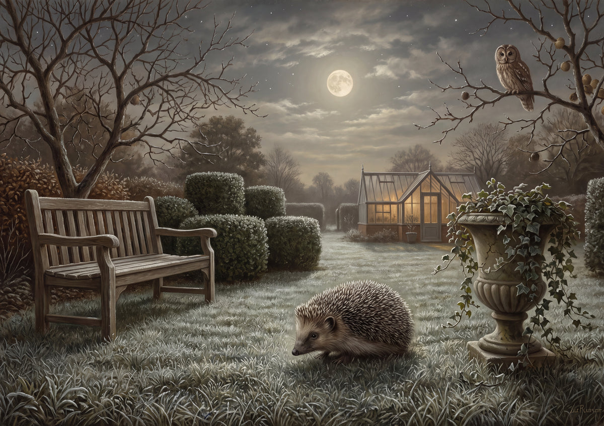 Hedgehog Under the Moonlit Garden jigsaw puzzle