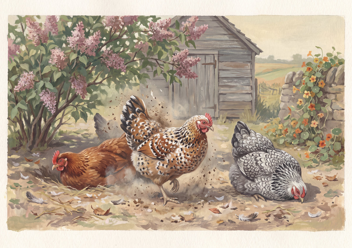 Hens Dust Bathing in the Sun jigsaw puzzle