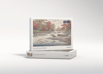 Heron at the Autumn Riverbank jigsaw puzzle - gift box