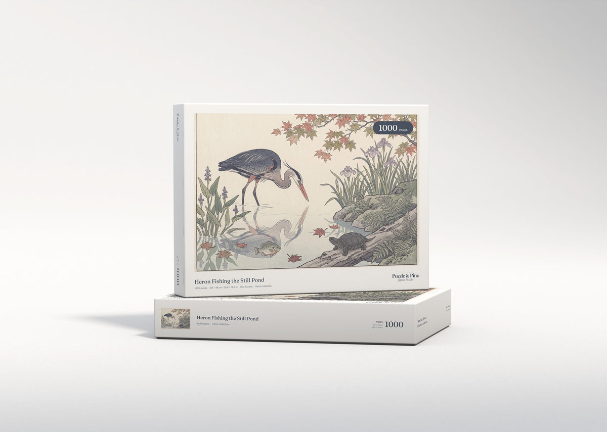 Heron Fishing the Still Pond jigsaw puzzle - gift box