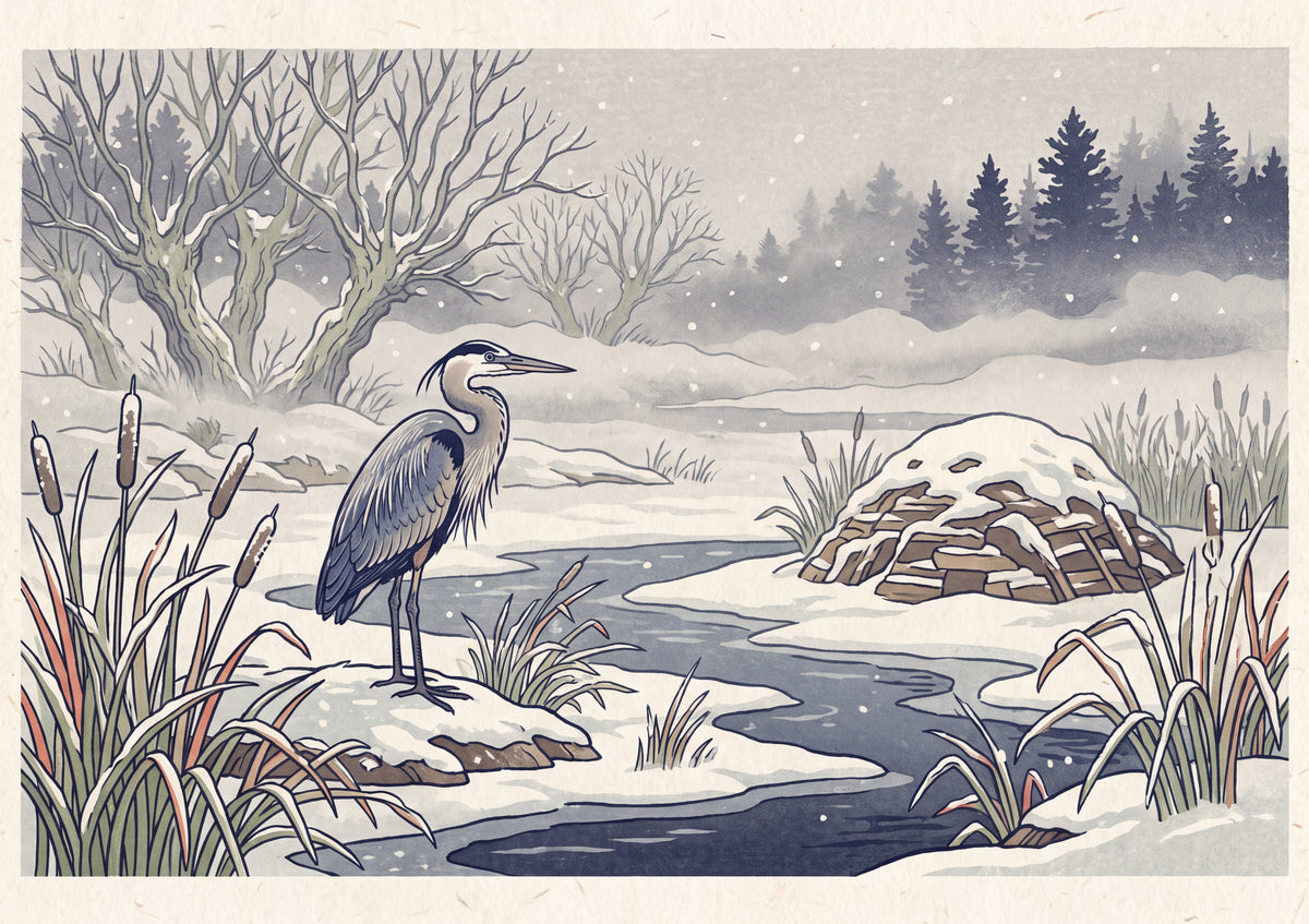 Heron in the Winter Marsh Fog jigsaw puzzle