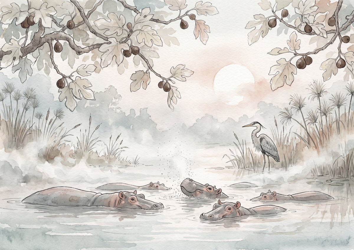 Hippo Pod in the Morning Mist jigsaw puzzle