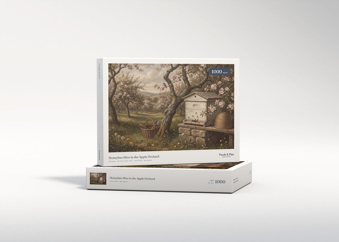 Honeybee Hive in the Apple Orchard jigsaw puzzle - gift box