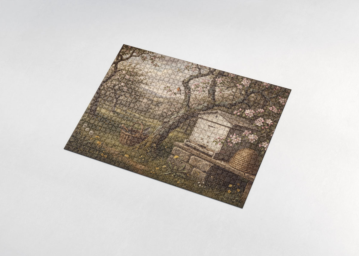 Honeybee Hive in the Apple Orchard jigsaw puzzle - assembled puzzle