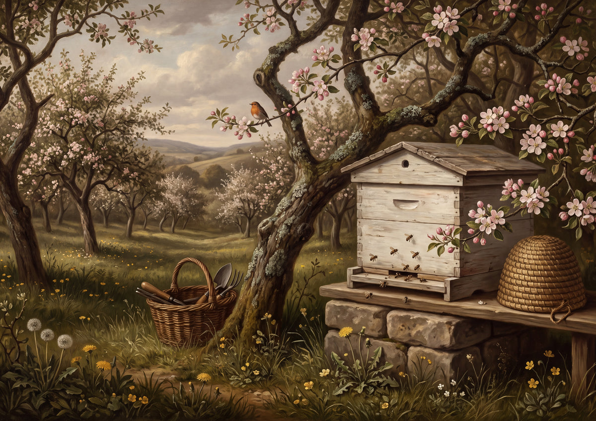 Honeybee Hive in the Apple Orchard jigsaw puzzle